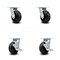 Service Caster 6 Inch Rubber on Steel Swivel Caster Set with Roller Bearing 2 Brake SCC SCC-30CS620-RSR-2-TLB-2 - alternate 1